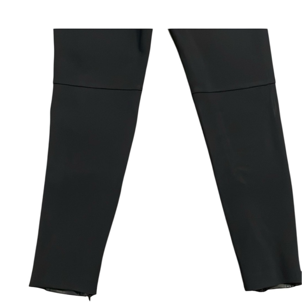 Lauren Ralph Lauren Black Stretch & Faux Leather Leggings with Ankle Zips 4 EUC - Picture 9 of 15